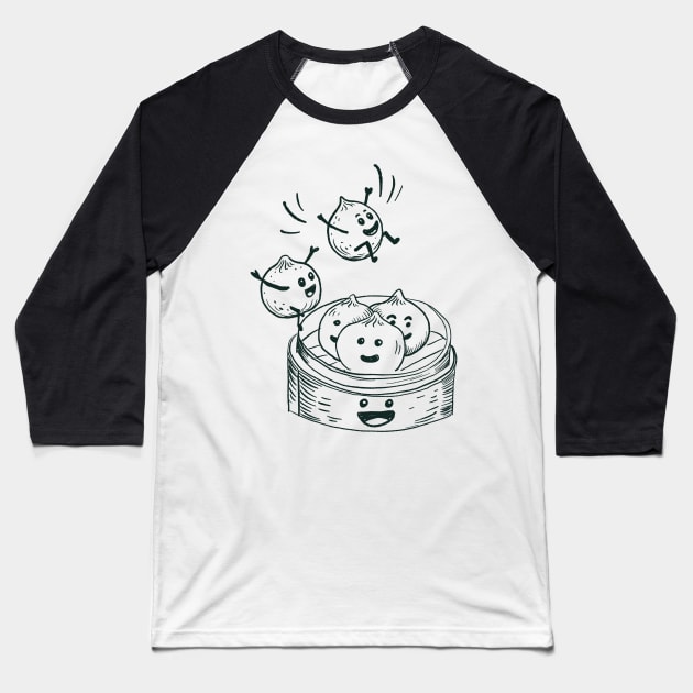 Happy Dumplings Baseball T-Shirt by SWON Design